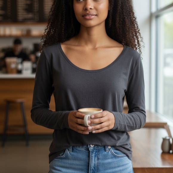 Loft basic long sleeve tee, size medium - Picture 9 of 9